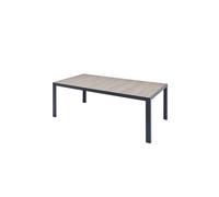 Table Aluminium Et Plateau Effet Bois 10 Personnes Lagos Gris