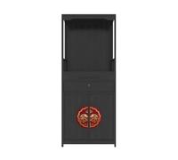Table ancienne Nouvelle armoire de niche Bouddha de style chinois | Avec tribut de bâtons d'encens peints (noir)