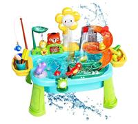 Table aquatique pour petits | Robinet rotatif électrique jeux d'eau - Table jeux d'eau d'été évier cuisine, convient aux enfants et filles, intérieur et extérieur, maison, jardin, plage, piscine