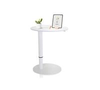 HJH Office – Table assis-debout Stand III – 65×50 cm ovale, vérin à gaz, H jusqu'à 104,5 cm – Blanc