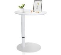HJH Office – Table assis-debout Stand III – 65×50 cm ovale, vérin à gaz, H jusqu'à 104,5 cm – Blanc