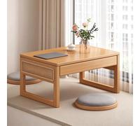 Table au Sol de Style Japonais,Table Basse Bambou pour s'asseoir sur Le Sol | Multifonction Table de Thé Japonaise pour Fenêtre, Tatami, Extérieur, Lit(Wood,60*42cm/23.6*16.5in)