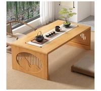 Table au Sol Japonaise ASKLFNEI, Table Basse Pliante, Table d'Appoint, 100x50x31cm, Log Color