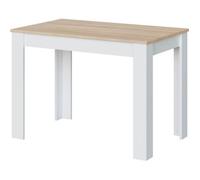 Table auxiliaire fixe coloris chêne canadien / blanc artic - Hauteur 78 x Longueur 109 x Profondeur 67 cm