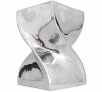 Table auxiliaire / Tabouret de salon Forme torsadée Aluminium Argenté vidaXL