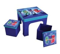 Table avec 2 tabourets de rangement - FUN HOUSE - PYJAMASQUES - 40 x 50 x 50 cm