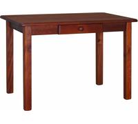 Table avec tiroir en pin massif de couleur Calvados 110 x 80 cm