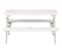 Table-banc pour enfant en pin massif vernis coloris blanc - longueur 90 x profondeur 82 x hauteur 50 cm - -