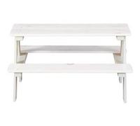 Table-banc pour enfant en pin massif vernis coloris blanc - longueur 90 x profondeur 82 x hauteur 50 cm - -