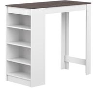 Symbiosis Aravis Meuble Bar Blanc et Effet Béton 115x50x102,7 cm