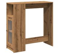 Table Bar Bois avec Rangements, 101x40x103,5 cm, Composite | Bois d'ingénierie, trois compartiments, cuisine salon salle à manger, entretien simple, fixation murale incluse