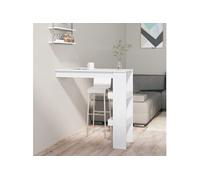 Table Bar Mural Blanc Brillant 102x45x103,5cm Bois d'Ingénierie Bistro vidaXL