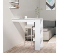 Vidaxl Table Bar Mural Blanc Brillant 102x45x103,5cm Bois D'ingénierie Multicolore