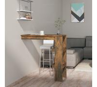 Table Bar Mural Blanc Brillant 102x45x103,5cm Bois d'Ingénierie Bistro vidaXL