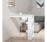 Table Bar Mural Blanc Brillant 102x45x103,5cm Bois d'Ingénierie Bistro vidaXL