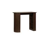Table bar table haute de cuisine table d'appoint décor bois avec rangements 3 étagères 120 x 55 x 100 cm