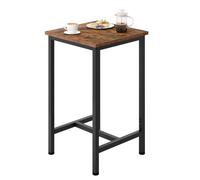 Table Bar WOLTU - Table Haute Cuisine - Mange Debout Carré - Industriel - Marron Rustique+Noir