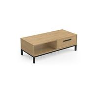 Table basse 1 niche 1 tiroir Craft noir et bois