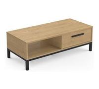Table basse 1 niche 1 tiroir Craft noir et bois Chêne Hamilton et noir G