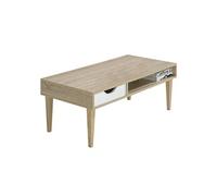 Table basse Altobuy ANEBY - Table Basse 1 Tiroir 1 Niche Effet Bois -