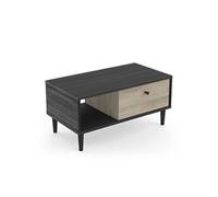 Table basse 1 tiroir Arty naturel et noir