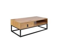 AltoBuy Abril - Table Basse 1 Tiroir Aspect Bois et Pieds Métal