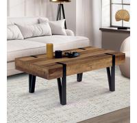 IDMarket - Table Basse rectangulaire 1 tiroir Austria Bois Pied épingle