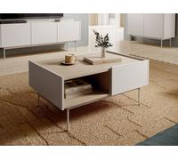 Table basse 100 cm Laris - Loft, 2 tiroirs - Table de salon, pieds métal (Cachemire)