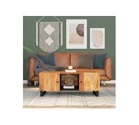 vidaXL Table basse 100x54x40 cm bois d'acacia solide et d'ingénierie351951 Marron G