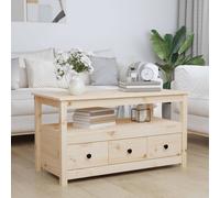 Vidaxl Table Basse 102x49x55 Cm Bois Massif De Pin Marron