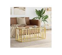 Vidaxl Table Basse 110x45x45 Cm Acier Inoxydable Et Verre Multicolore