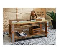 MASSIVMOEBEL24.DE Table Basse 110x50cm - Bois Massif recyclé Multicolore laqué - Inspiration Ethnique - Nature of Spirit #107