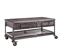 Table Basse 110x60cm - Bois Massif de manguier laqué (Gris) - Heavy Industry #122