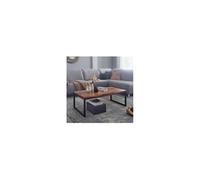 Table basse 110x60x40 cm en bois de sheesham massif et acier