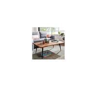 Table basse 110x60x40 cm en bois de sheesham naturel et noir
