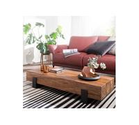 Table basse 115x44x22 cm en sheesham et métal noir
