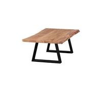 WOHNLING table basse en bois massif acacia bois | Table basse 115 x 40 x 61 cm | Table d'appoint dans un style pattes en métal