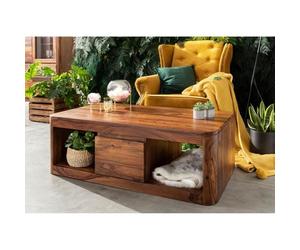 Table basse 118x65cm - Bois massif de palissandre ciré (Noisette) - TORONTO 252