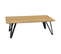 Table basse 120 cm placage bois naturel pieds métal noir - ONYX 2 Meubletmoi