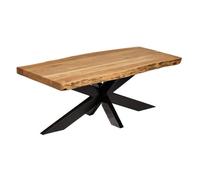 Table basse 120 x 60 cm en bois massif d'acacia et métal noir - OTTAWA Meubletmoi