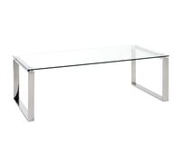 Table Basse 120x60x40 Cm En Verre Et Inox - Gentong Multicolore