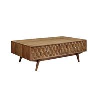 Table basse 120x70 Acacia laqué Blanc MOSAYK N° 203