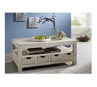 Table basse 120x70cm - Bois massif d'acacia blanchi - NATURE WHITE #33