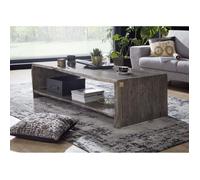 Table basse 120x70cm - Bois massif d'acacia laqué (Gris) - PURE EDGE 428