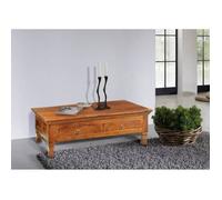 Table basse 120x75cm - Bois massif d'acacia laqué (Miel) - OXFORD #0445