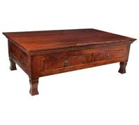 Table basse 120x75cm - Bois massif d'acacia laqué (Nougat) - OXFORD #445