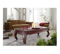 Table basse 135x70cm - Bois massif d'acacia laqué - Inspiration Ethnique-Coloniale - OPIUM #616