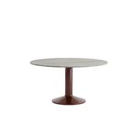 Table Basse Ø140, Marbre Gris /rouge Foncé