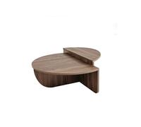 Toilinux.com Table Basse 2 demis-Cercles en Panneaux de Particules Diam.90cm