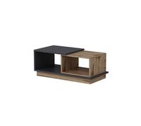Toilinux - Table basse 2 niches Zéline en bois - Anthracite et beige - Zéline Gris foncé G
